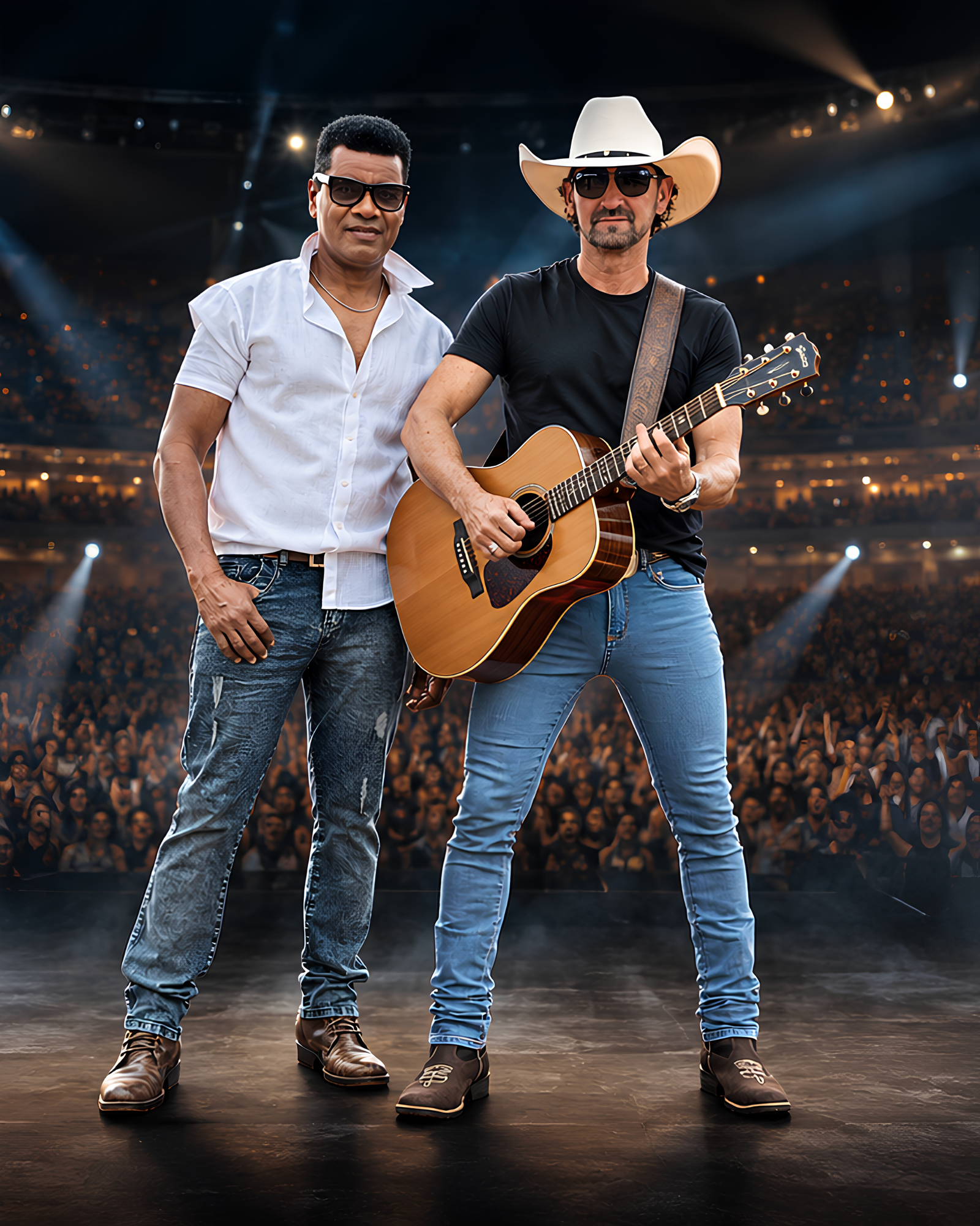 Paulo Viola e Rogério no palco